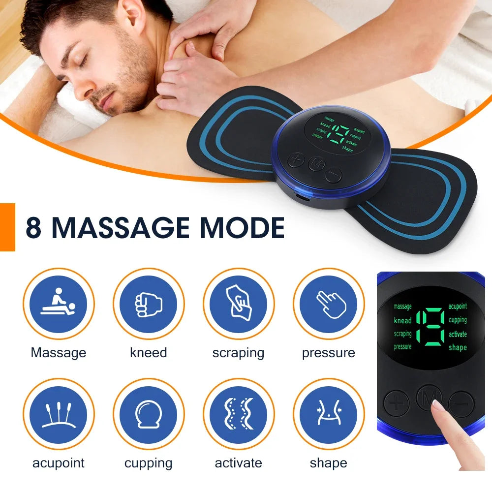 Smart Electric Neck Massager Set Cervical Patch 8 Modes 19 Levels Intensity Portable Home Use Massage Tools for Relieve Fatigue