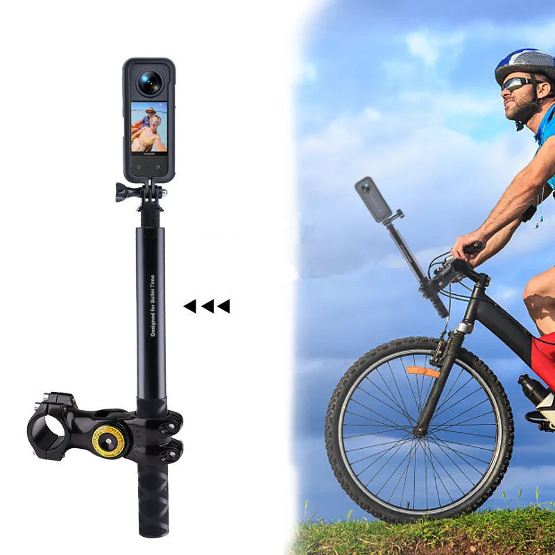 for Insta360 X3 X4 Motorcycle Bicycle Bracket with Invisible Selfie Stick for GoPro13 12 11 DJI Action 3 4 5 Cameras Accessories