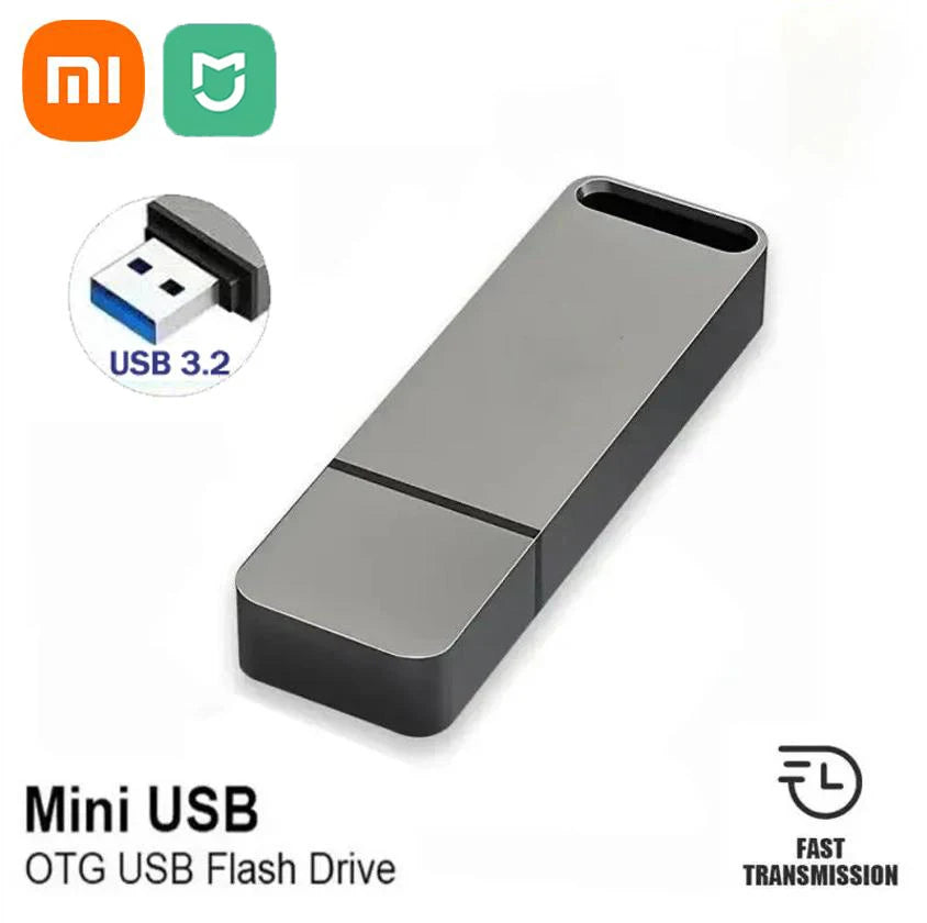 Xiaomi Mijia 16TB Flash Drive OTG USB3.2 Super High Speed Transfer Pen Drive Key 8TB Portable Mini Metal Memory Drive Waterproof