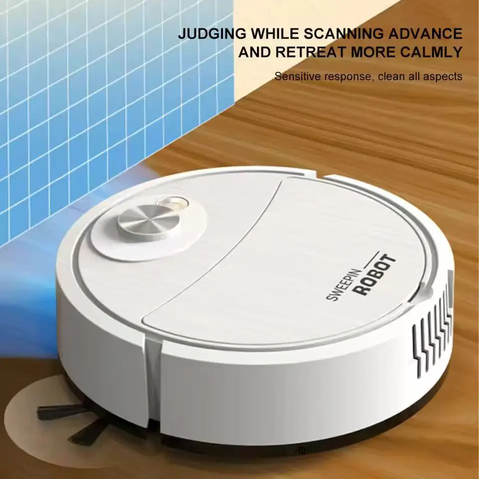 Wet and dry fully autonomous sweeping robot, portable mini robot vacuum cleaner, for floors, mopping, rechargeable, three-in-one