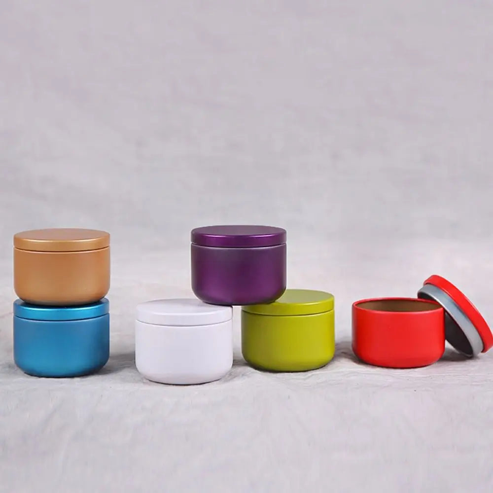 Multiple Styles Aluminum Tin Jar Square Shape Cosmetic Container Refillable Tea Cans Bottles Metal Box for Cream Balm Candle