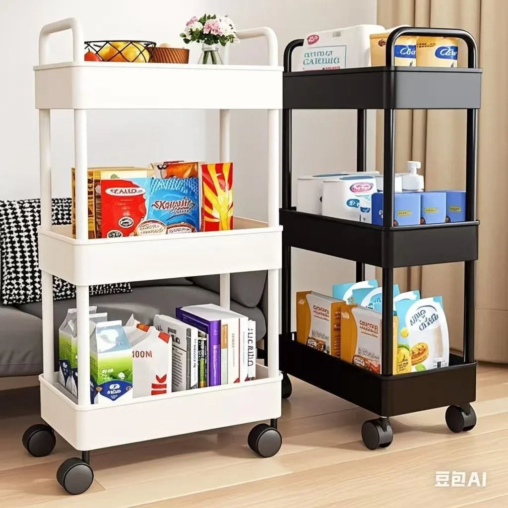 2025 4/5 layer Multi-Layer Trolley Rack Kitchen Floor Bedroom Baby Snacks Mobile Bathroom Bathroom Storage Storage Rack