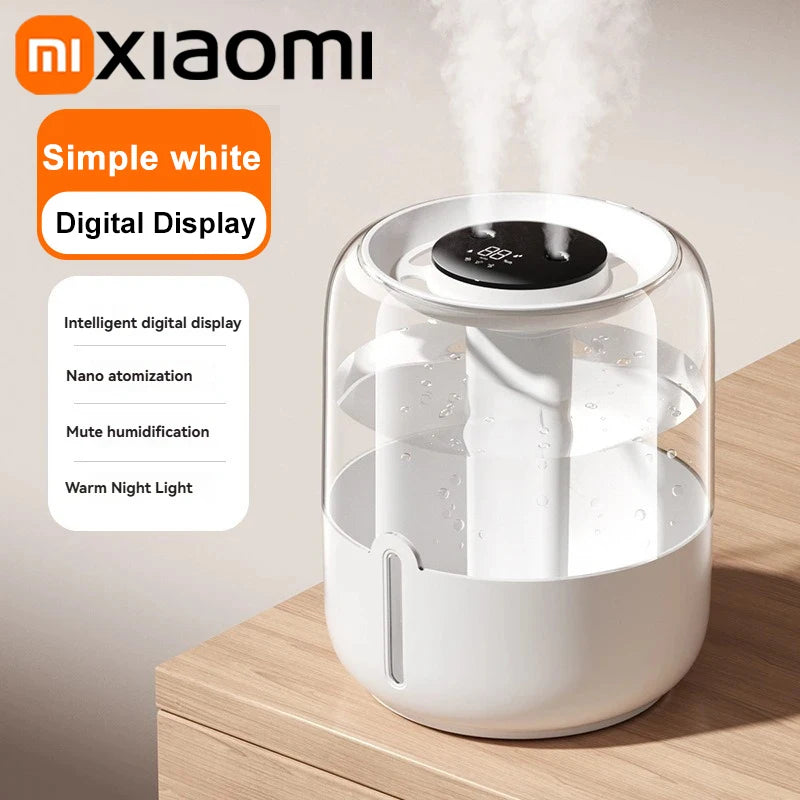 Xiaomi 6.8L Large Capacity Double Spray Quiet Humidifier USB For Home Bedroom Office With LED Night Light Essential Oil Diffuser