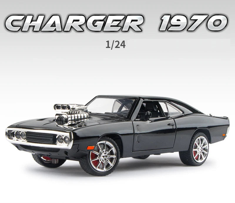 1:24 Challenger 1970 Fast & Furious 7 Alloy Car Model Diecasts Toy With Sound and Light Vehicles Decoration Toys For Kids Gift