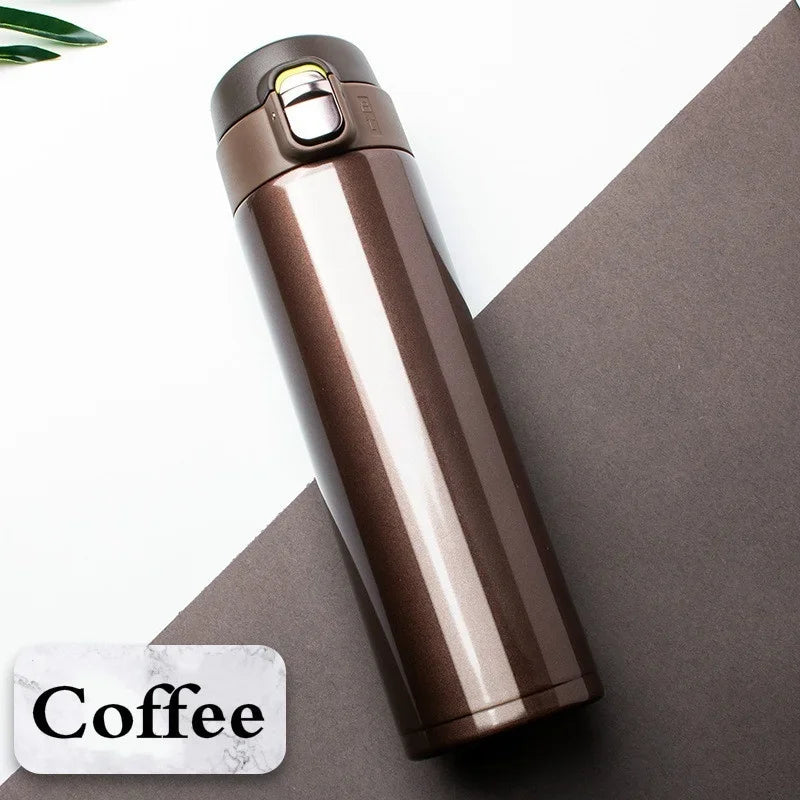 500ML Stainless Steel Bouncing Cover Vacuum Flask Thermos Cup Coffee Tea Milk Thermo Bottle Stainless Steel Coffee Mug Thermos