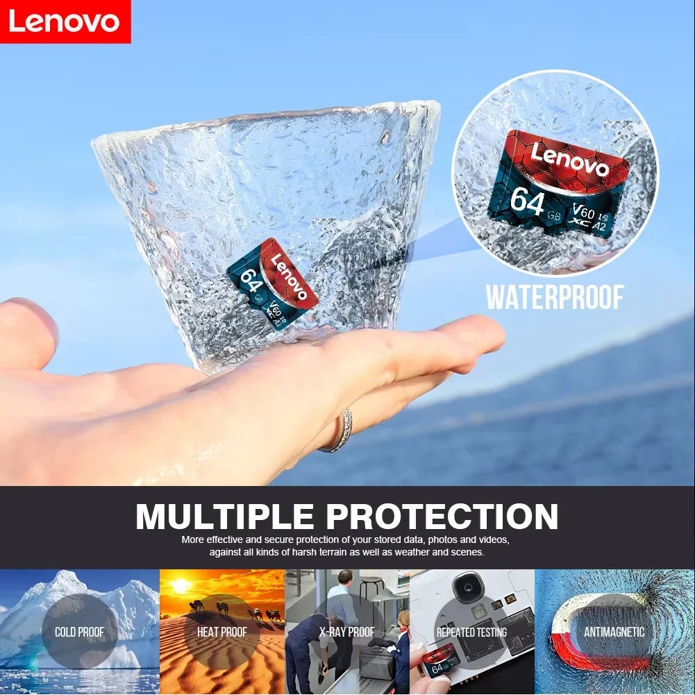 Lenovo 2TB SD Card 1TB 512GB A2 U3 Micro TF SD Card 128GB  High Speed MLC TF Card UHS-II SD Card for Sony A7IV 256GB Memory Card