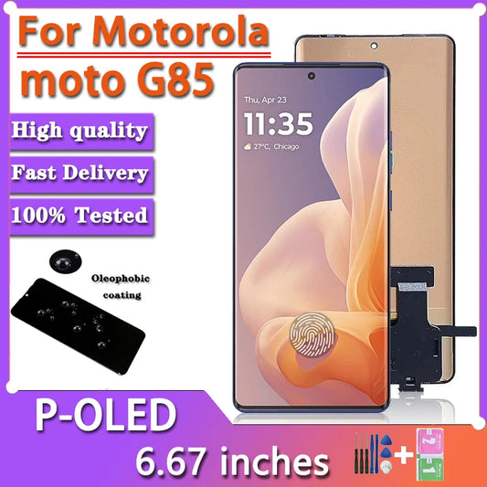 6.67"AMOLED For Motorola Moto G85 LCD For Moto G85 XT2427-3 Display LCD Screen Touch Digitizer Assembly With Fingerprint