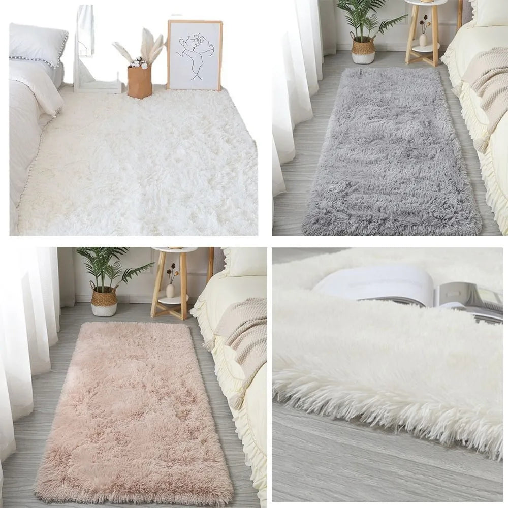 New Non Slip Imitation Wool Bedside Rugs Non Slip Floor Protection Sofa Cushion Washable Long Hair Carpet Home Decor