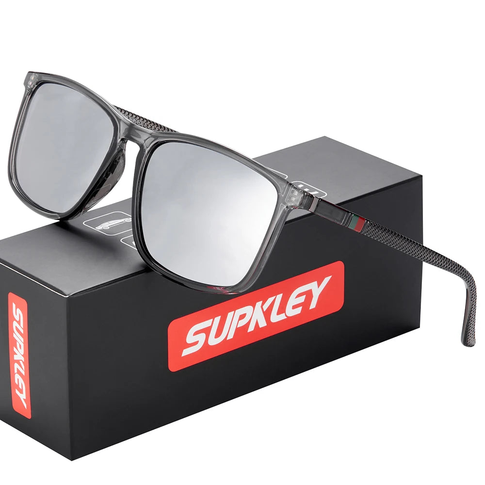 SUPKLEY Sports Sunglasses for Men Polarized Comfortable Wear Square Sun Glasses Male Light Weight Eyewear Accessory with Origina