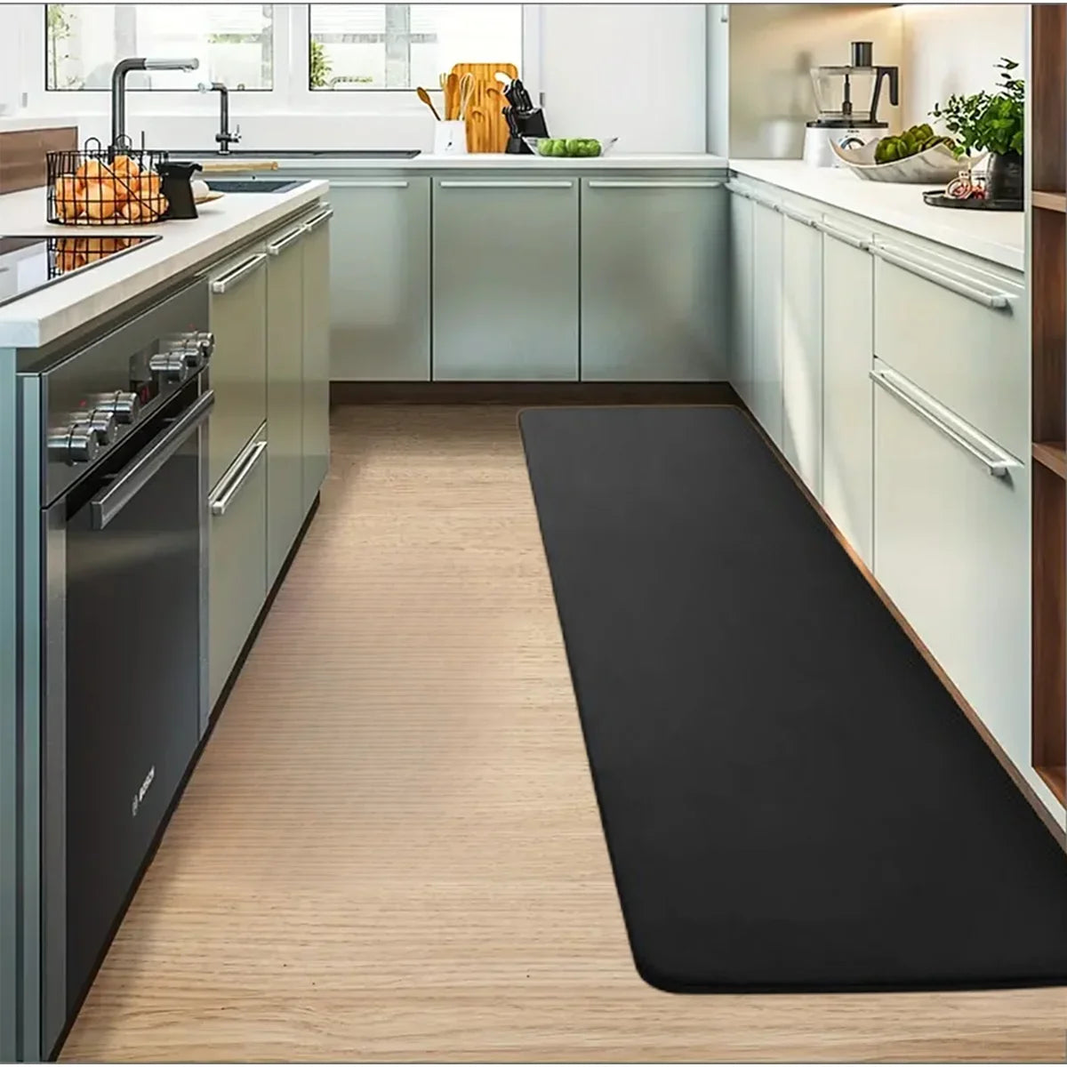 VIKAMA Kitchen Laundry Room Oil Absorbent Mats Floor Mats Bathroom Long Anti-fouling Carpet Entrance Floor Mats Home Decor