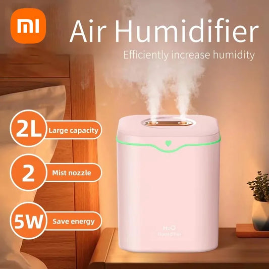 Xiaomi 2000ML USB Air Humidifier Double Spray Port Essential Oil Aromatherapy Humificador Cool Mist Maker Fogger Purify for Home