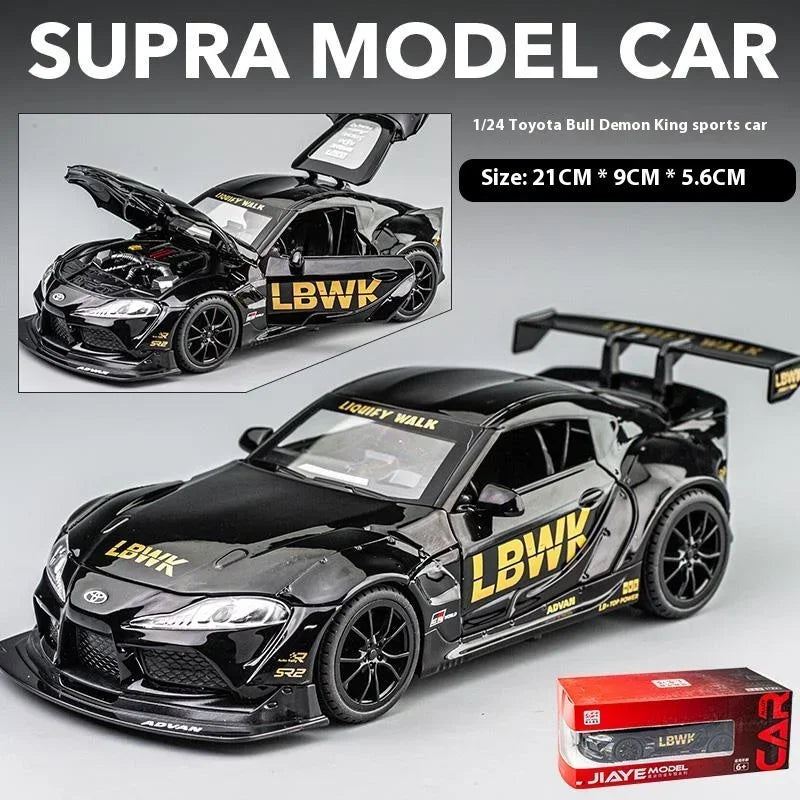 1:22 Toyota SUPRA Racing Car Model Alloy Diecasts & Toy Metal Vehicles Toy Car Model High Simulation Sound Light Kids Toys