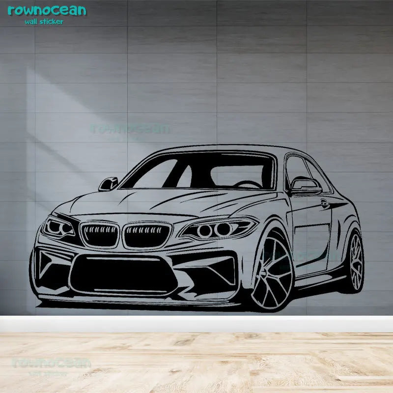 Sports Car Silhouette Vinyl Wall Sticker Home Decor Living Room Garage Decoration Auto Services Decals Removable Wallpaper AC19