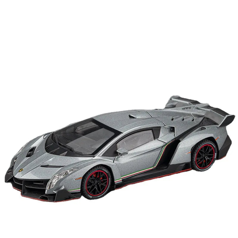 1:24 Lamborghinis Veneno Supercar Alloy Cast Toy Car Model Sound and Light Children's Toy Collectibles Birthday gift