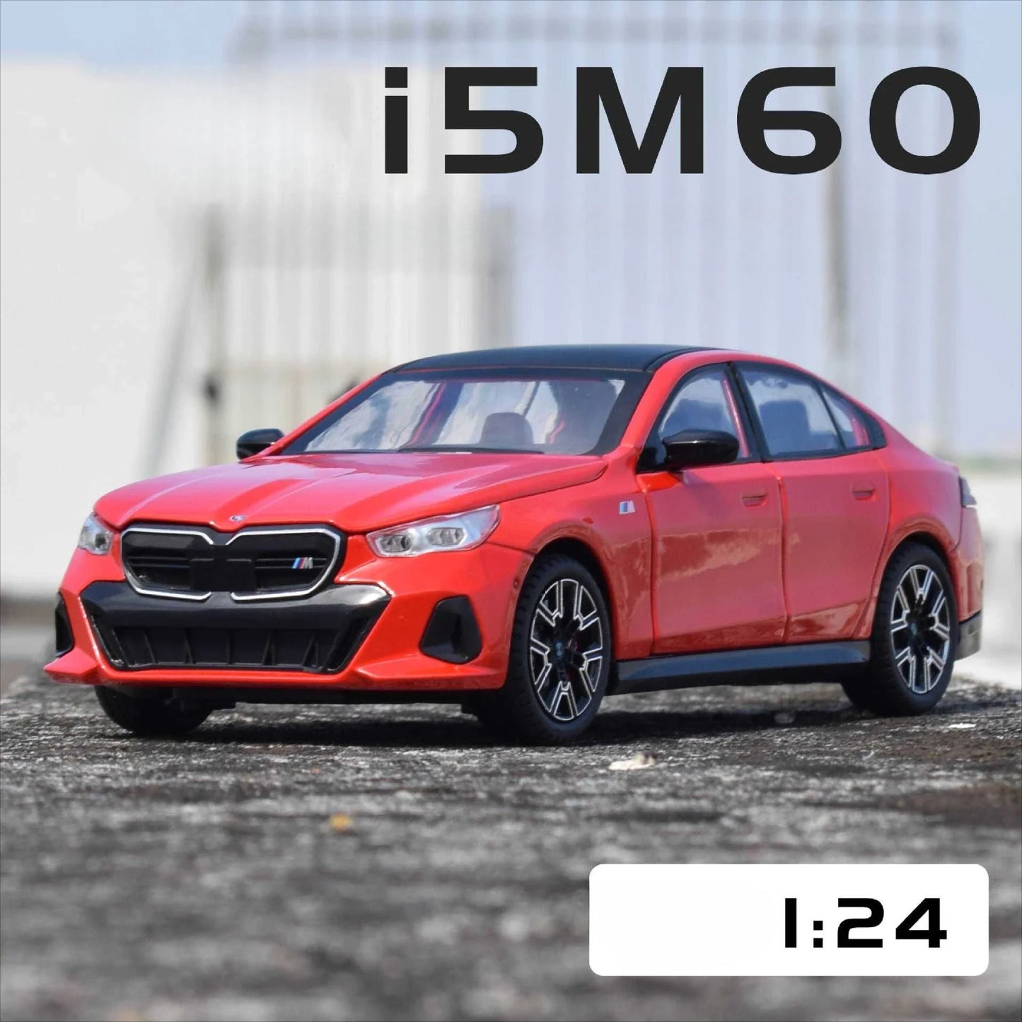 1:24 BMW I5 M60 Alloy Diecast Model Car Die Casting Children's Toy Car Birthday Gift For Boy Present Hobby Collect