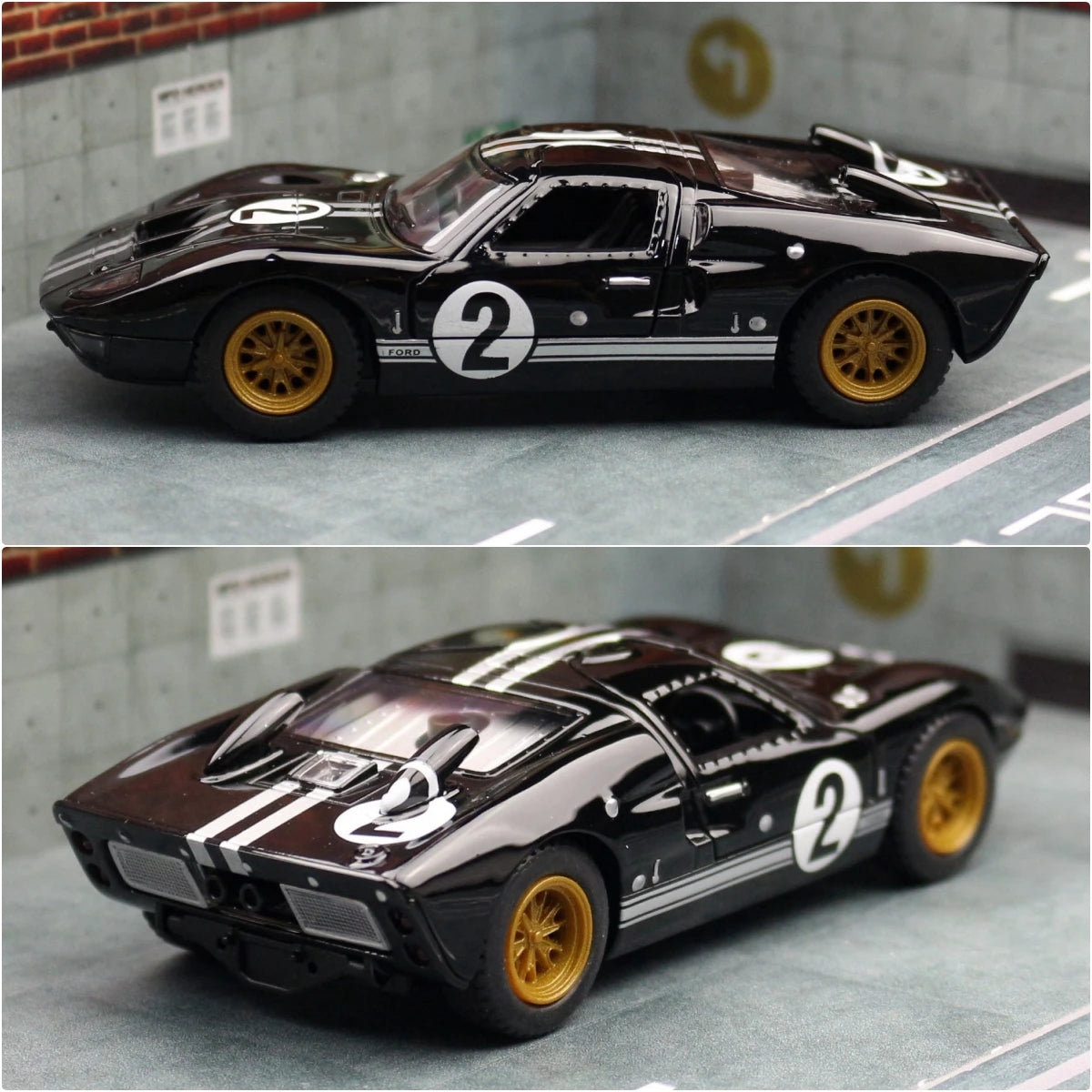 KiNSMART Toy Car Model 1/32 1966 Ford GT40 MKII Racing Rally Alloy Diecast Miniature Vehicle Collection Gift For Children Boy