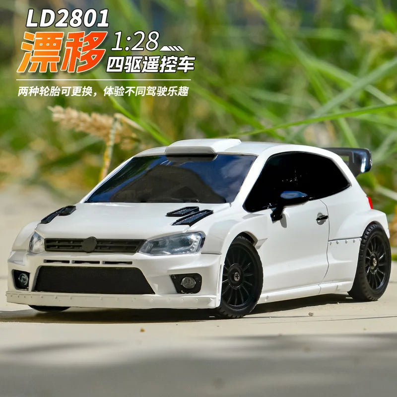 LD2801 RC Drift car 1:28 Race Cars 2.4g Radio Control 4WD High-Speed Motor Vehicle Model Cars Toy for Christmas Gifts