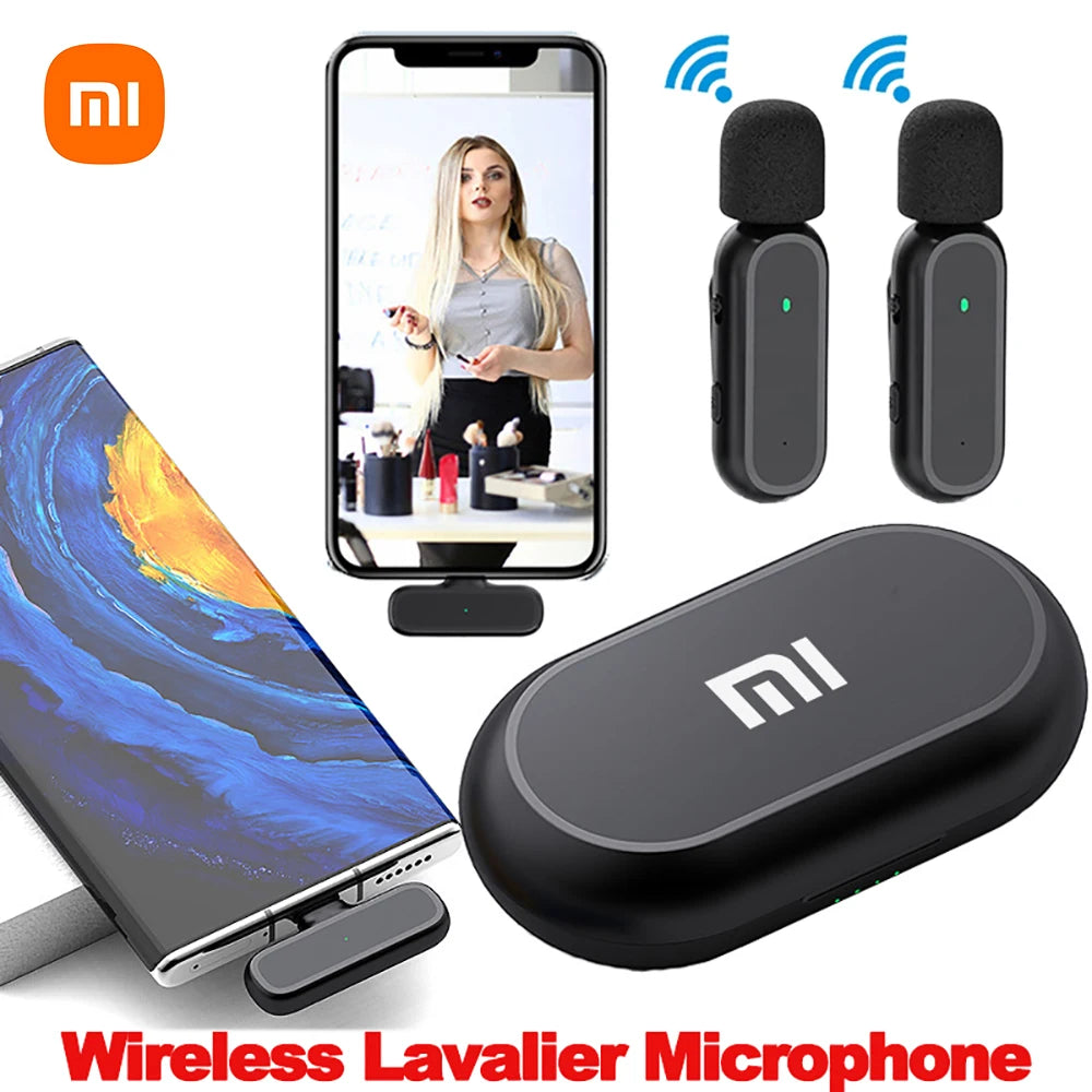 Xiaomi Mijia Wireless HD Radio Live Microphone Noise Cancel Dual Mic 20 Meters for Mobile Phone Tiktok Short Video Recording