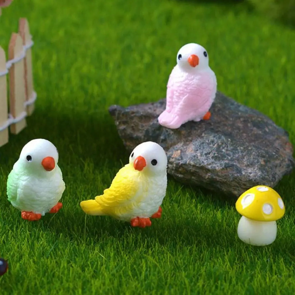 Cartoon Cute Mini Parrot Micro Landscape Gardening Potted Plant Ornaments Colorful Little Parrot DIY Gadgets