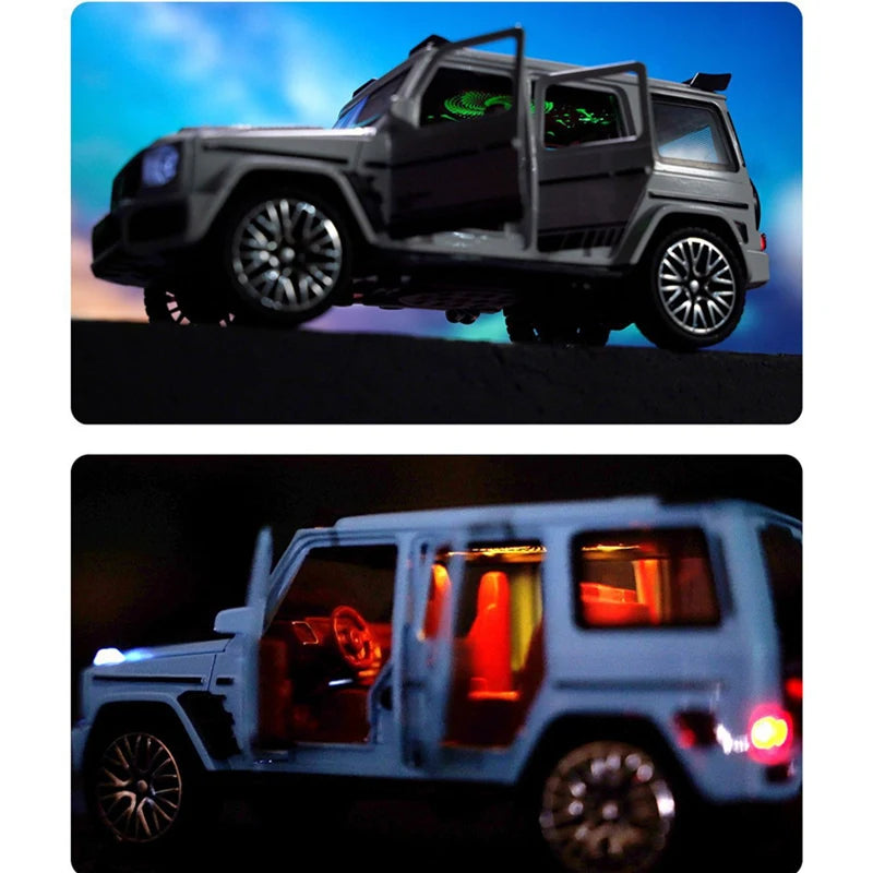 1/32 G800 G65 SUV Alloy Car Model Diecast Metal Toy Off-road Vehicles Car Model Simulation Sound Light Collection Childrens Gift