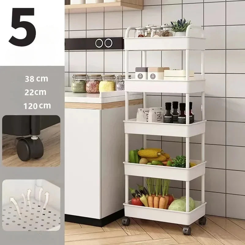 Multi-Layer Trolley Rack Kitchen Floor Bedroom Baby Snacks Mobile Bathroom Bathroom Storage Storage Rack