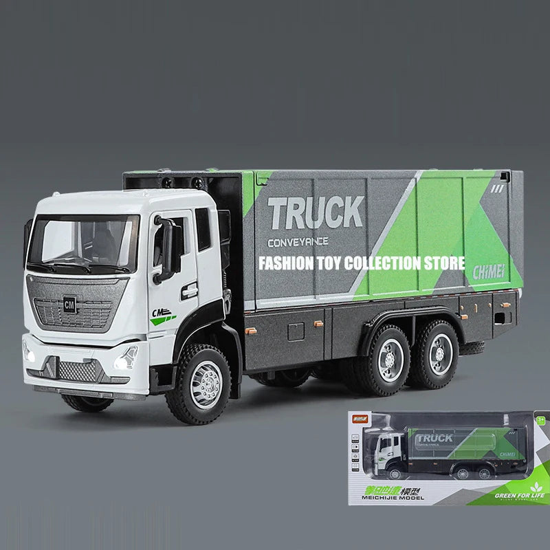 1:32 Alloy Wingspan container truck Urban container truck Model Diecasts Toy With Sound and Light Vehicles Decoration Toys