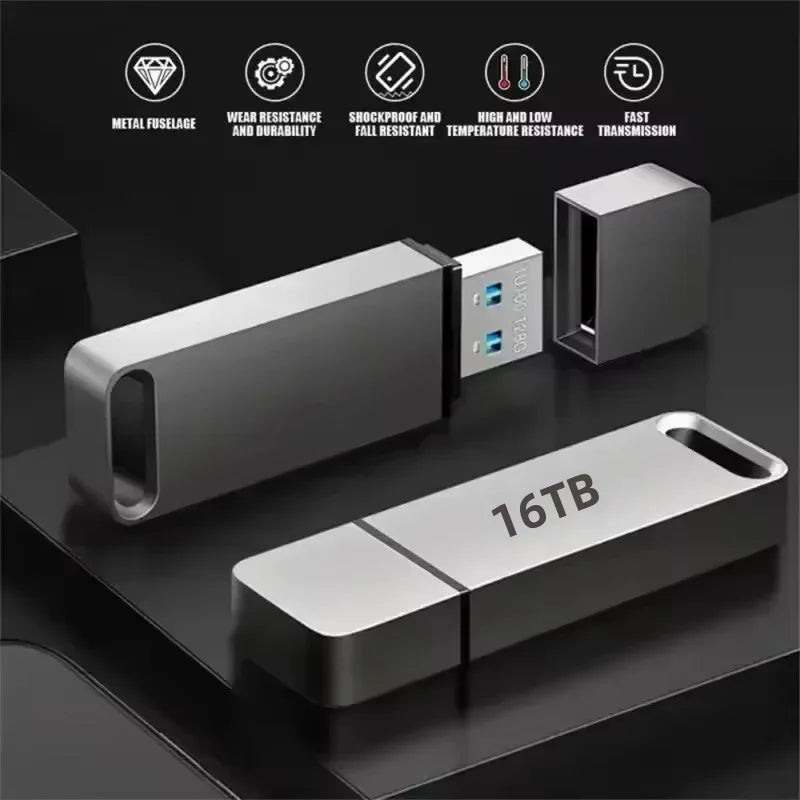 Xiaomi 16TB Flash Drive USB3.2 High Speed Transfer Type C U Metal Flash SSD Portable Mini Flash Drive Memory Waterproof U Drive