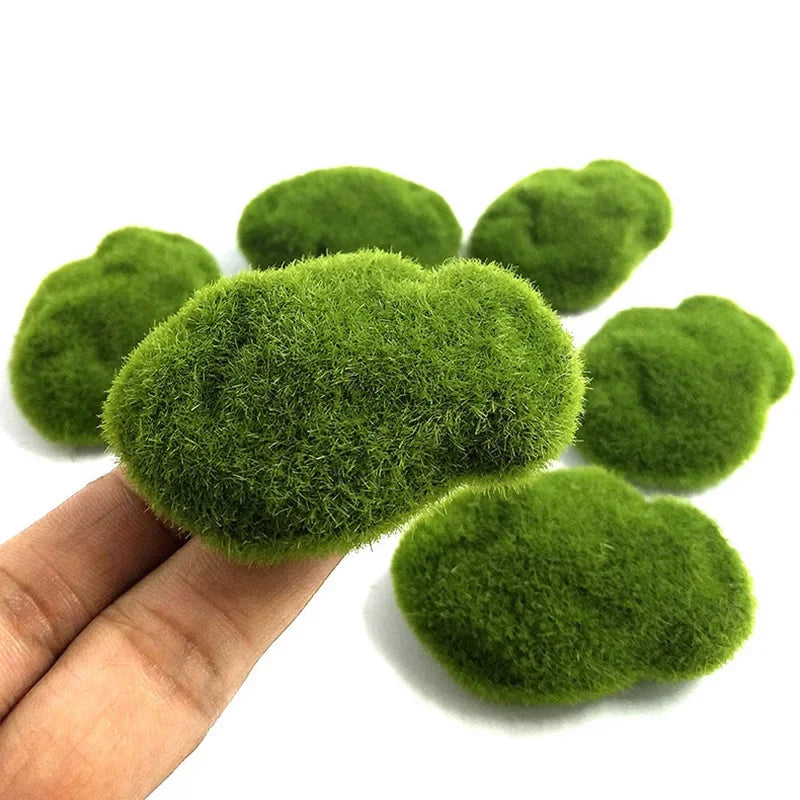 4 Size Artificial Foam Green Moss Plants Micro Landscape Grass Stone Figure Miniature Simulation Fairy Garden Decoration Accesso