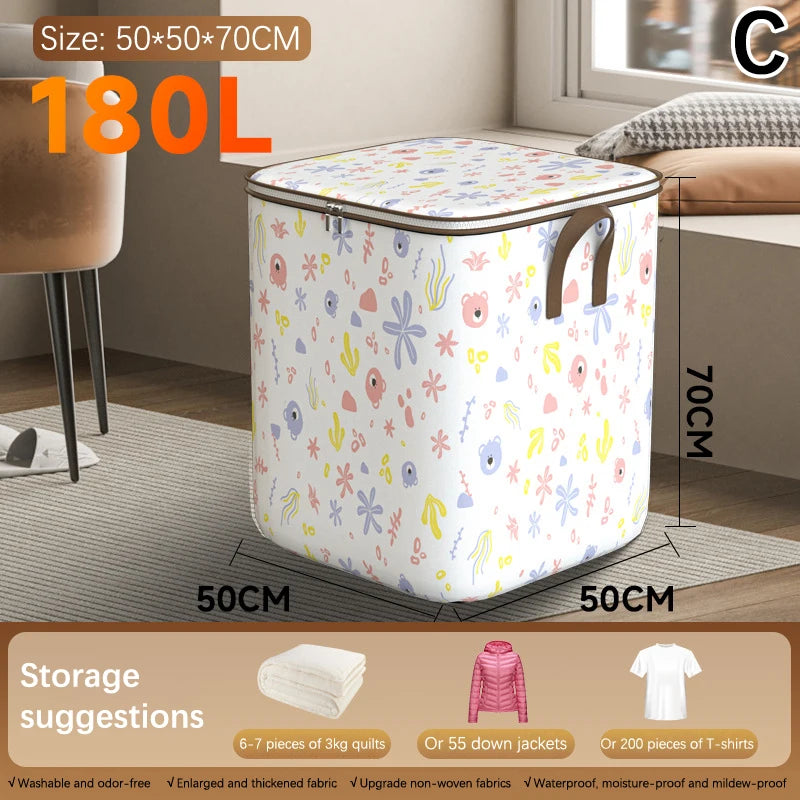 Large Capacity Clothes Storage Bags Closet Organizers Storage Bins Foldable Storage Toy Containers Box Dust-Proof Moving Bag