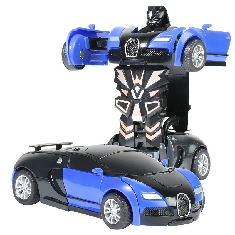 Transformation Mini 2 In 1 Car Robot Toy Anime Action Collision Transforming Model Deformation Vehicles Toy Gift for Children