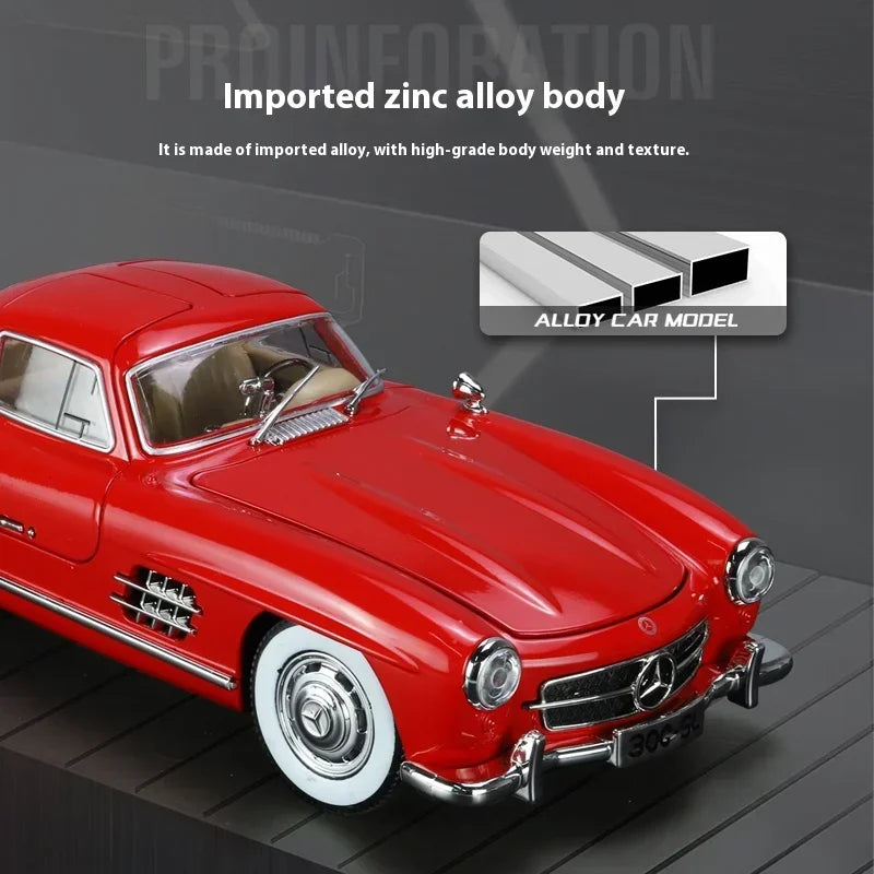 1:24 Mercedes-Benz 300SL 1936 Classic Car Alloy Diecast Car Model Sound Light Children's Toy Collectibles Hobbies Birthday Gifts