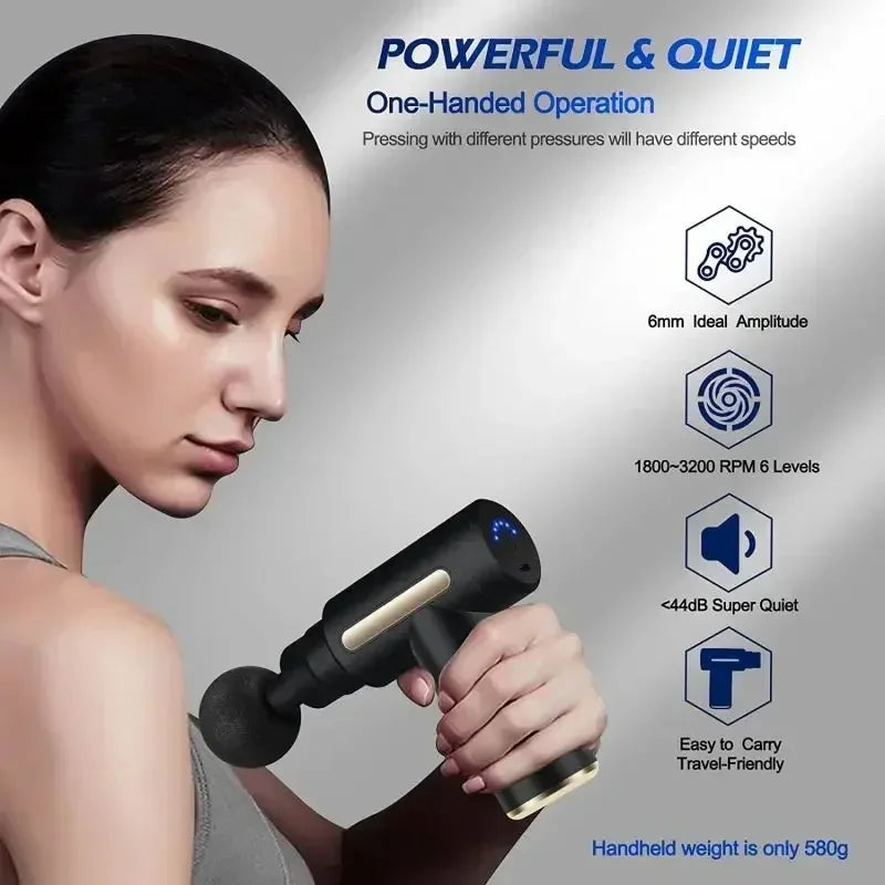 2024 Portable Fascia Massage Gun Deep Tissue Mini Lightweight Adjustable Speed Massage Equipment Suitable for the Whole Body Spa