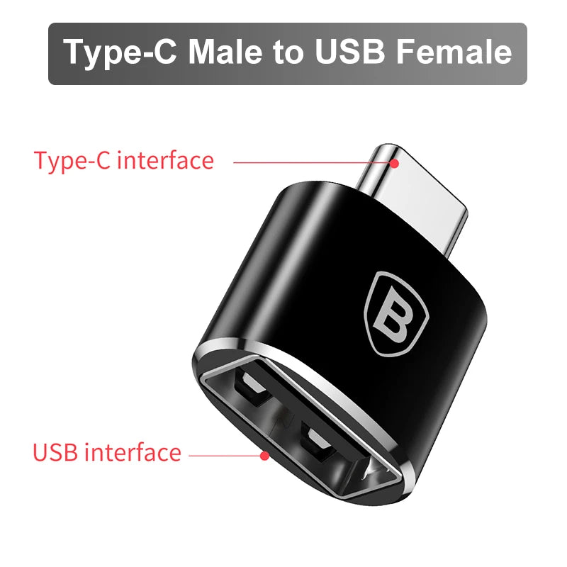 Baseus USB To Type C OTG Adapter USB USB-C Male To Micro USB Type-c Female Converter For Macbook Samsung S20 USBC OTG Connector