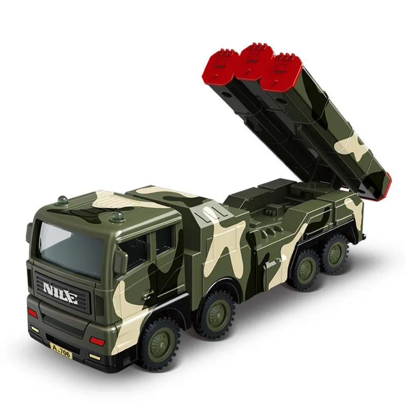 Military Series Air Defense Missile System Inertia Missile Car Rocket Launcher Model Children Baby Boy Toy Birthday Gift