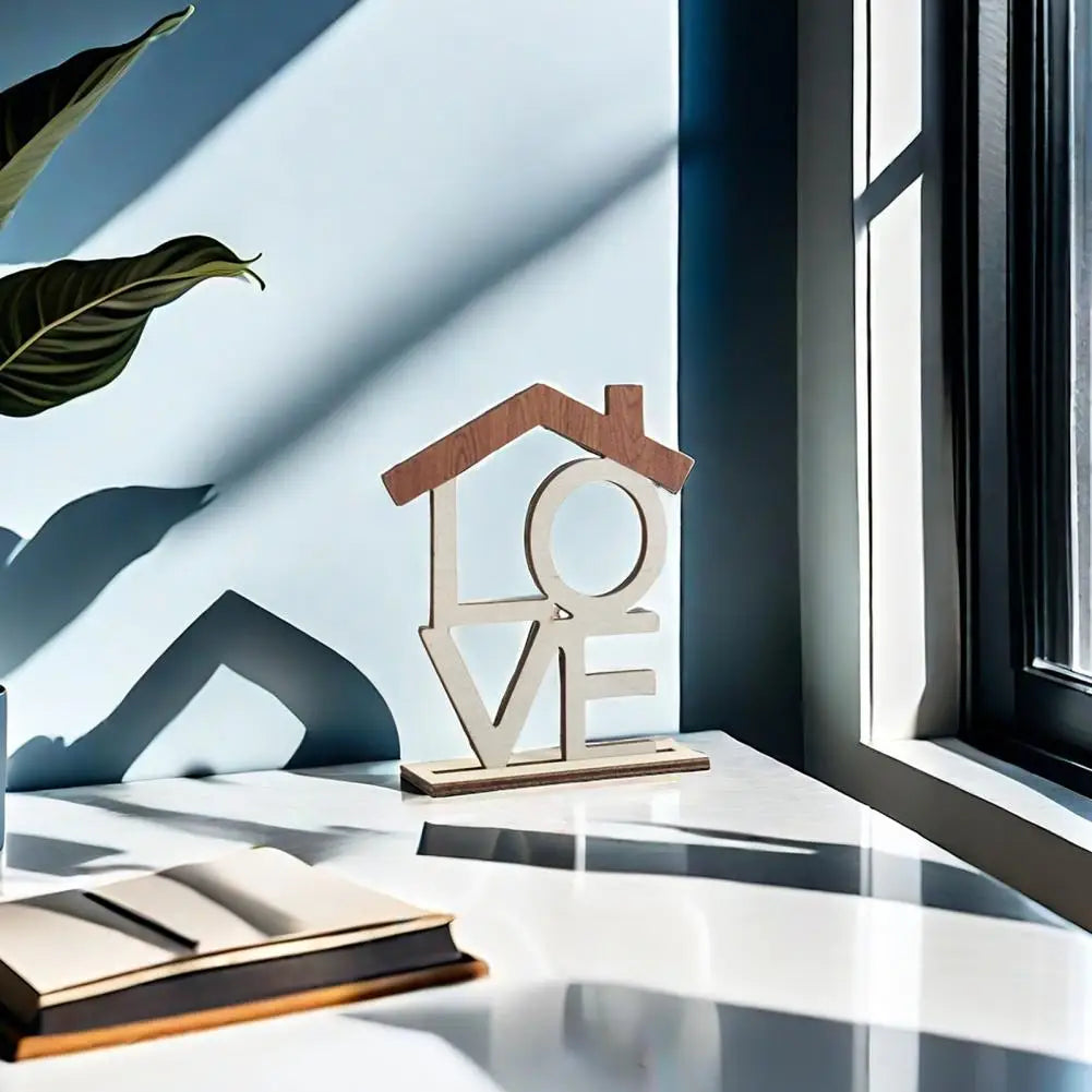 LOVE HOME Desktop Decoration Wooden Base Wood Art Decor Table Centerpiece Hollow English Letter Christmas Gift LOVE Home Decor