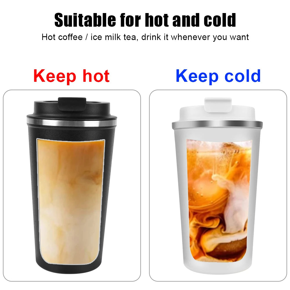 Thermo Cafe Coffee Mug Car Thermos Mug 380/510ML Leak_Proof Travel Thermo Cup for Tea Water Coffee Double Stainless Steel