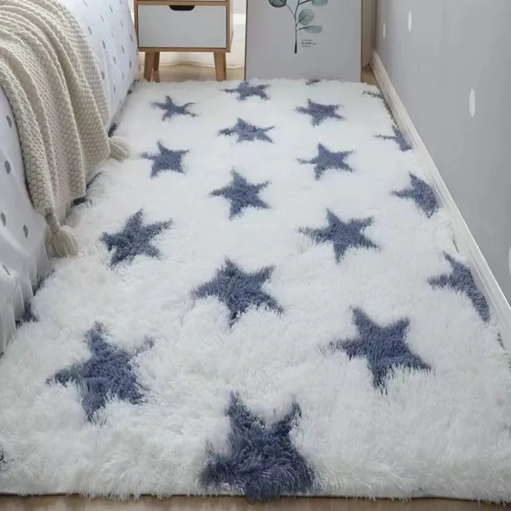 New Non Slip Imitation Wool Bedside Rugs Non Slip Floor Protection Sofa Cushion Washable Long Hair Carpet Home Decor