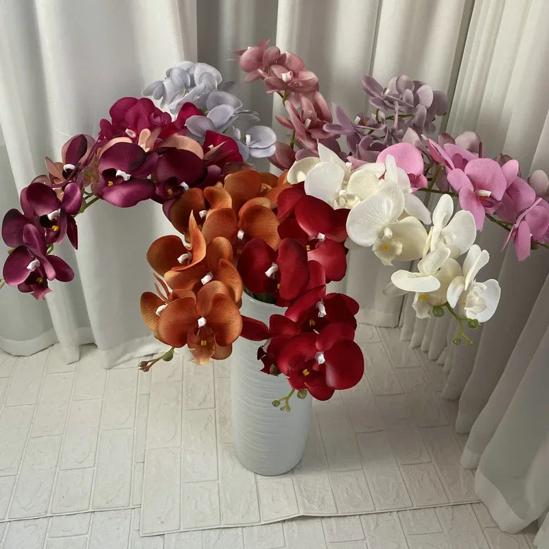 97CM European Autumn 9-prong Plush Phalaenopsis Hotel Home Furnishing Flower Art Decoration Photography Shooting Props