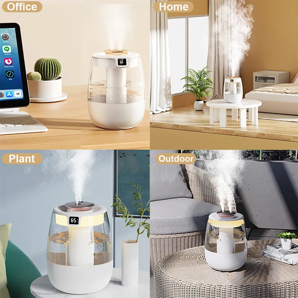 Air Humidifier Large Capacity Humidifier 1300mL Water Home Office Dual Mist Port Humidifier Essential Oil Aroma Diffuser