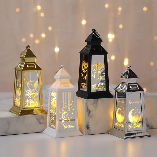 Starry Moon Candle Wind Lamp Ramadan Decoration for Home Led Lantern Ornament Eid Mubarak Party Islamic Muslim Decors Supplies