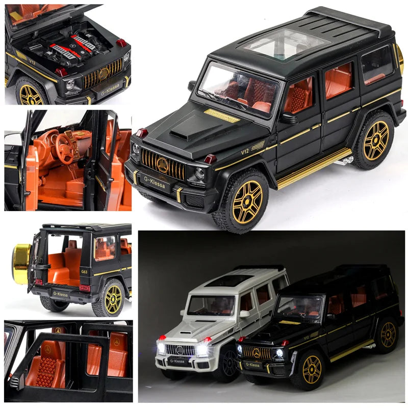 1/24 G63 G65 Alloy Pink Car Model Diecasts & Toy Metal Off-road Vehicles Model Simulation Sound and Light Collection Kids Gifts