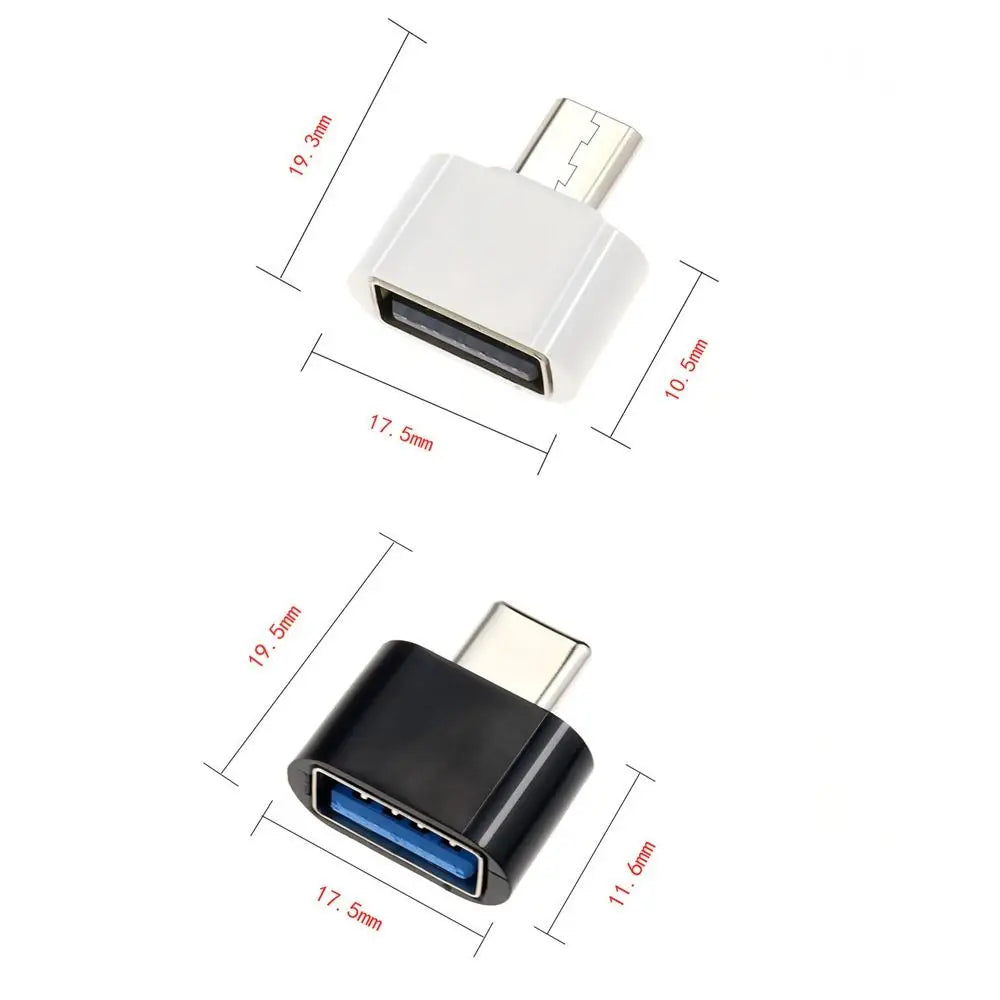 USB 2.0 Type C USB Male Adapter Black Aluminium USB-C Male OTG Converter Mini Metallic colours for Type-C Port