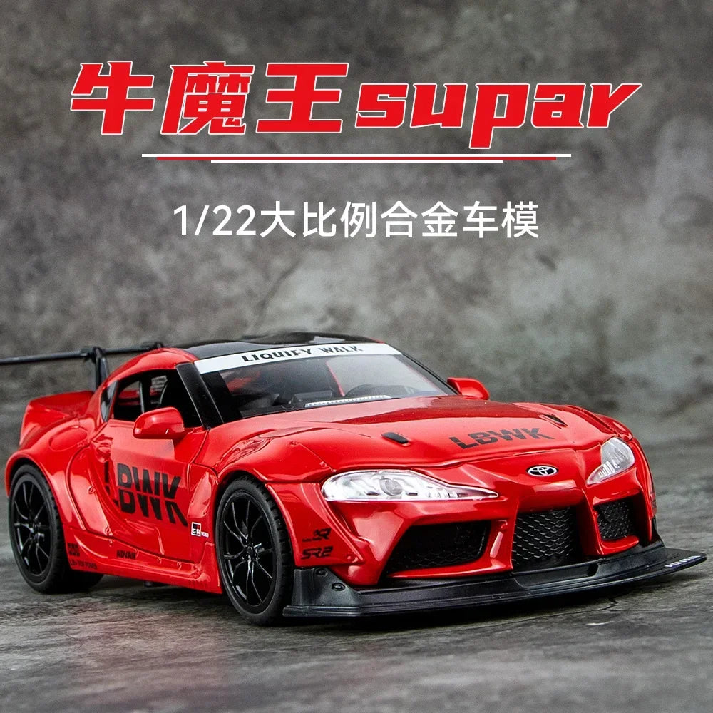 1:22 Toyota SUPRA Racing Car Model Alloy Diecasts & Toy Metal Vehicles Toy Car Model High Simulation Sound Light Kids Toys