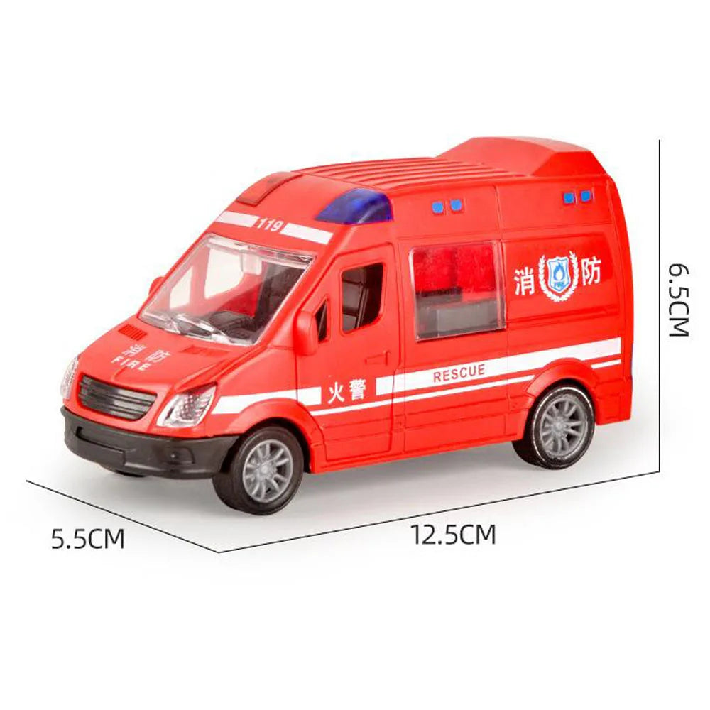 Inertial Car Toy Fire Truck Ambulance Car Model No Battery Required Openable Door Drop-resistant Smooth Surface Coasting