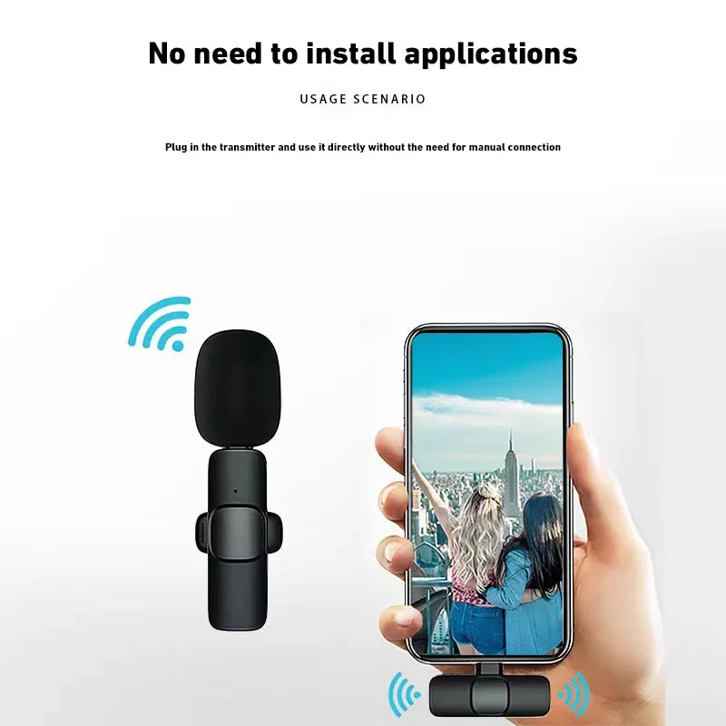 Xiaomi Wireless Lavalier Microphone Portable Audio Video Recording Mini Mic for iPhone Android Live Broadcast Gaming Phone Mic