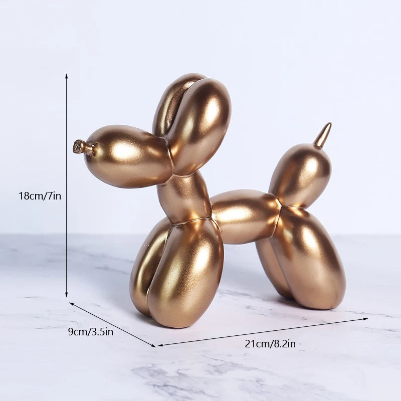 NORTHEUINS  Nordic Balloon Dog Figurines for Interior Resin Doggy Home Entrance Living Room Desktop Decoration Accessories Gifts