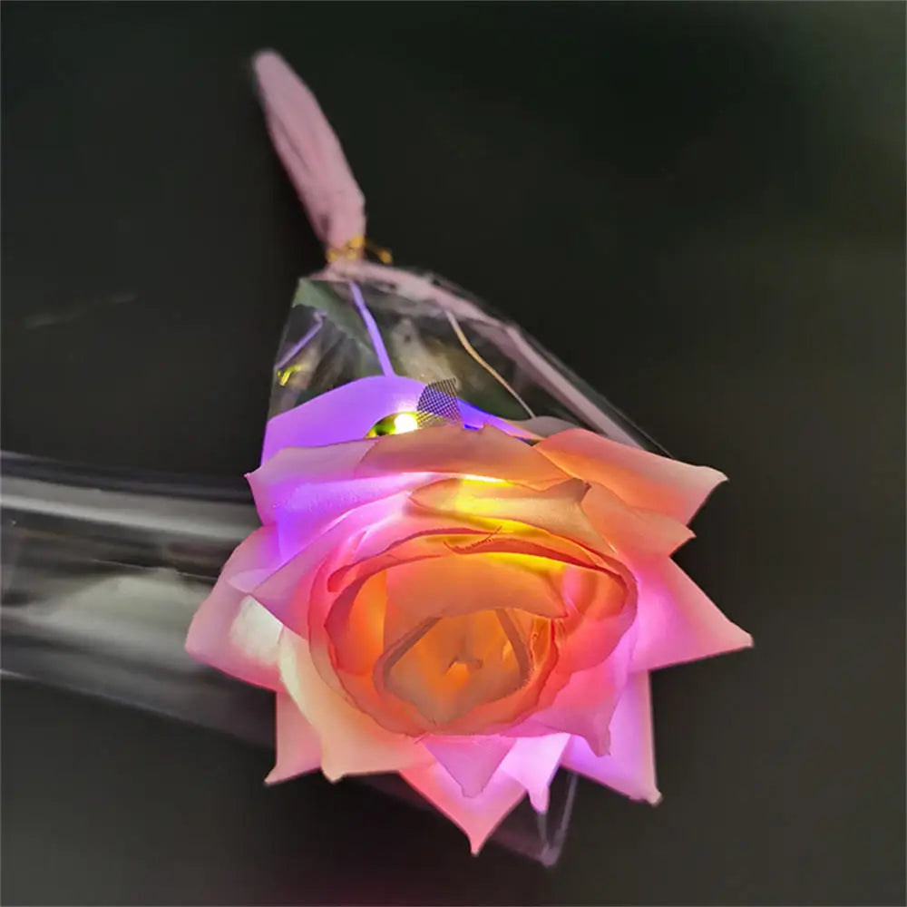 1Pc Valentine's Day Creative Gift 24K Aluminum Foil Rose Gold Rose Lasting Eternal Love Wedding Decoration Lover Lighting Rose