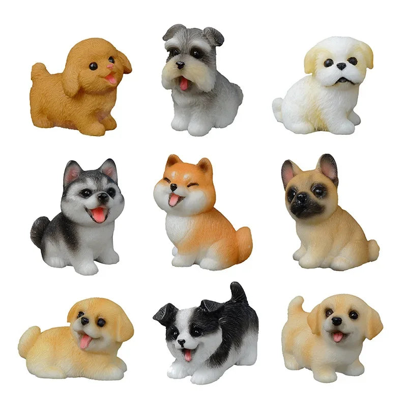 Resin Craft Miniature Figure Tiny For Bonsai Microlandscape Fairy Garden Decor Cute Small Dog Puppy Animal Decoration