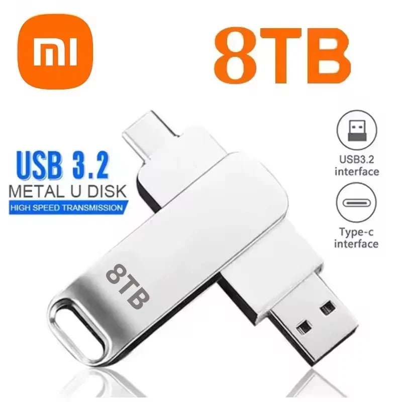 Xiaomi 16TB USB 3.2 Flash Drives High Speed Transfer Metal Pendrive Memory Card Pendrive Flash Disk Memoria Waterproof Stick