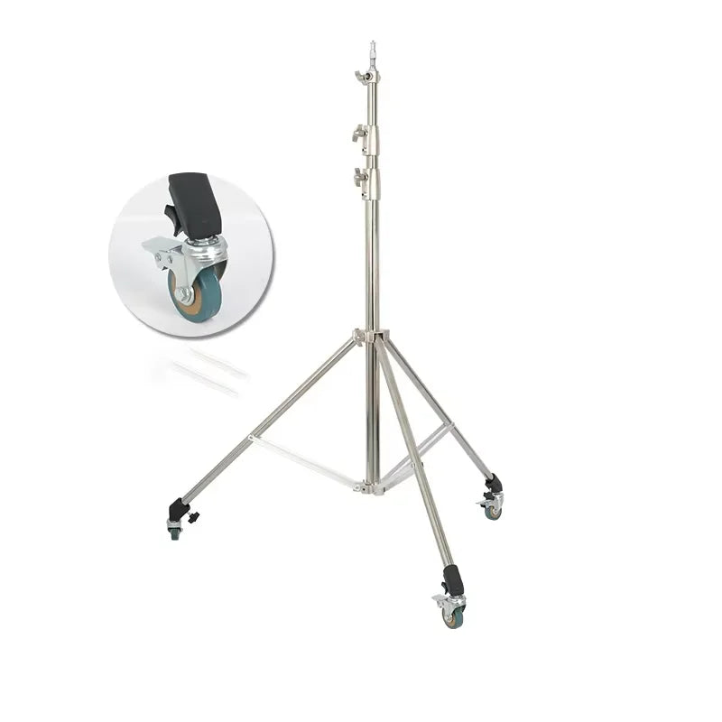 2.9M Tripod Super Stable Big Tripod Foldable Light Stand Lifting Frame Wheels Photography Softbox Photo Studio Stainless Steel